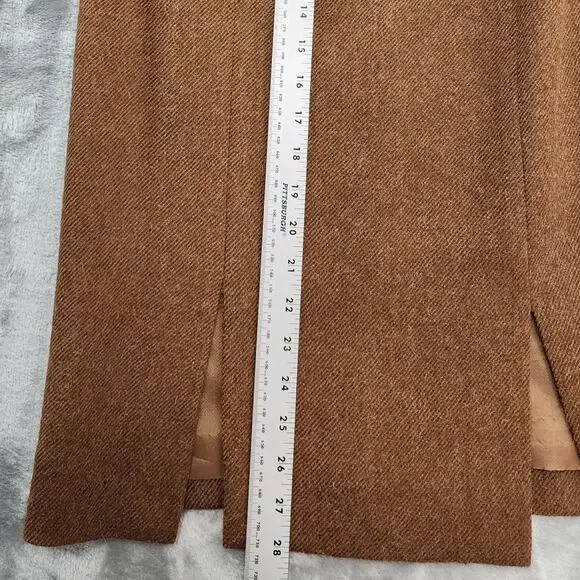 Vintage Neiman Marcus Anne Klein Skirt Womens S Brown Wool Pencil Lined Preppy - Picture 16 of 16